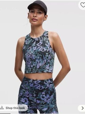 Lululemon Swift Speed Cropped Tank Top *B/C Cup in Flower Meld Multi